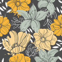 Flowers. Vector pattern