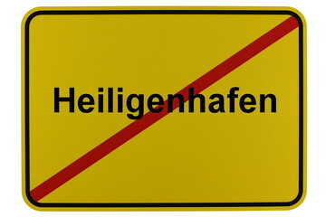 Illustration eines Stadtausgangsschildes der Stadt Heiligenhafen