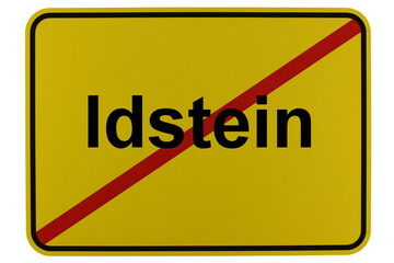 Illustration eines Stadtausgangsschildes der Stadt Idstein