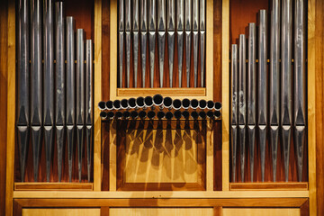 Detail of pipes of a professional organ