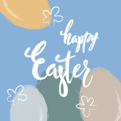 Obraz premium Happy Easter greeting card with holiday eggs