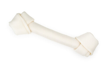 Artificial white bone, delicious for a dog isolated on a white background.