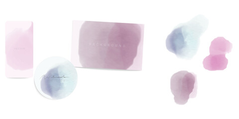 Set of abstract watercolor stains, backgrounds for elegant design. Vector