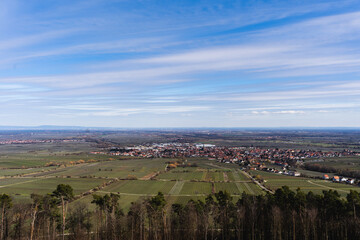 View over the valley in the famous German wine region.