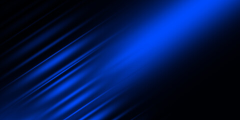 Abstract blue light trails in the dark, motion blur effect
