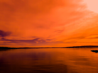 Fototapeta na wymiar sunset over the sea - Lysaker 
