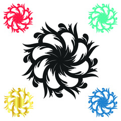 Pattern design, round icon, symbol, round pattern design, textile industry patter design