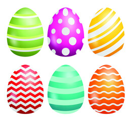 Easter eggs set vector iilsutarion. Colorful design eggs vector. Colorful eggs.