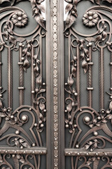 forged metal door elements in dark colors