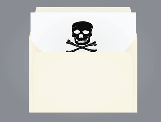 Pirate skull letter. vector illustration