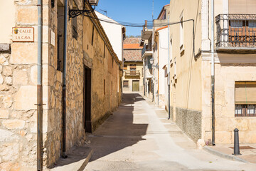 Fototapeta na wymiar a street in Penaranda de Duero, province of Burgos, Castile and Leon, Spain