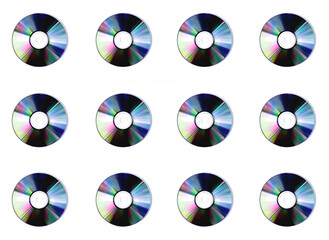 Pattern Compact-Disk on white background. CD and DVD background concept.