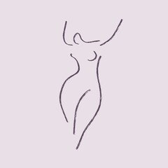 line illustration woman body shape icon