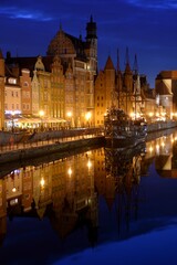 Gdansk, night, historic, tourist Polish city,
evening sightseeing,