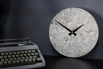 Elite white wall clock, modern watch, sophisticated and rich, time is money