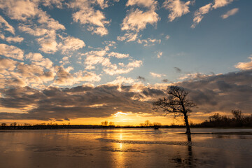 sunrise over the backwaters
