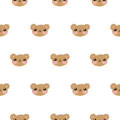 Vector cute bear seamless pattern