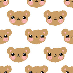Vector cute bear seamless pattern