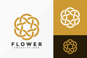 Luxury Flower Geometric Logo Vector Design. Abstract emblem, designs concept, logos, logotype element for template.