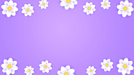 Vector empty background for text with white flowers