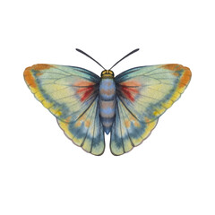 Watercolor painted butterfly isolated on white background. One element for design. bright color