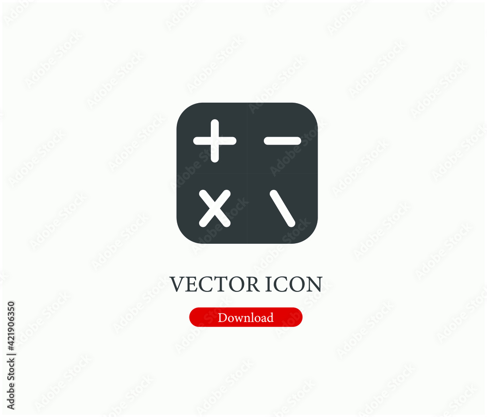 Poster calculator vector icon. editable stroke. linear style sign for use on web design and mobile apps, lo