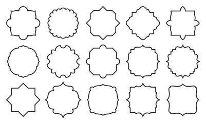 Vintage price tag set. Retro label filigree line template. Victorian border frame for food product, wine, wedding invitation, greeting card, premium quality badge. Classic ornate blank sticker shape