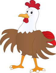 cartoon chicken with a sign