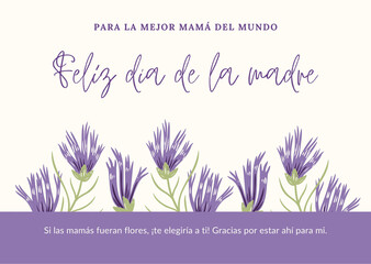 Purple and Green Flowers Mother's Day Card