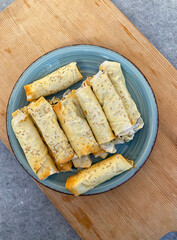 Börek, Pastry Rolls Filled With Sheep Cheese And Herbs