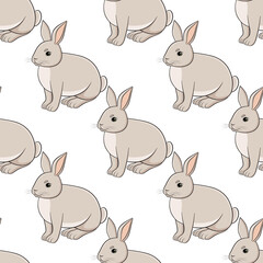 vector graphic seamless pattern with rabbits 2