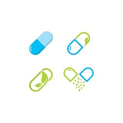 pill logo vector icon illustration