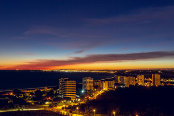 Night view of the Alvor city, algarve - Portugal