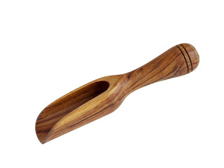 Scoop made from wood isolated on white background.