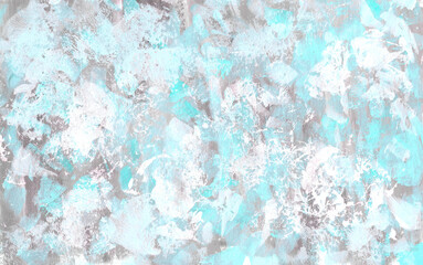 Fototapeta premium Abstract blue, white and grey texture. Hand drawn acrylic rough background. Color surface backdrop. Brush strokes painting.