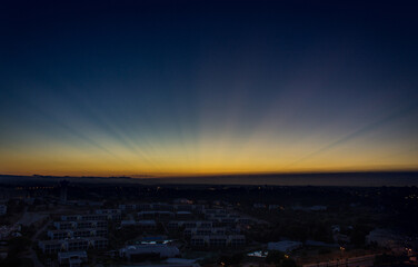 sunrise over the city of Alvor Algarve