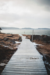 boardwalk on the coast of newfoundland