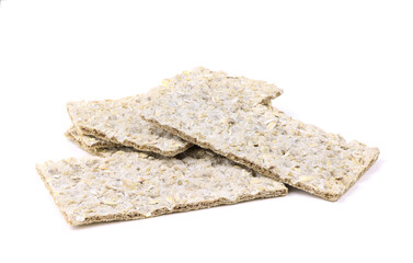 Crispbread. Rye bread rolls isolated on a white background. Healthy food. Vegan food