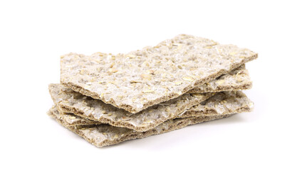 Crispbread. Rye bread rolls isolated on a white background. Healthy food. Vegan food