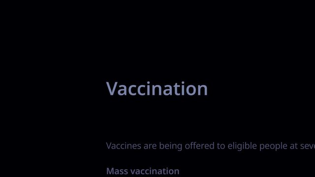 Coronavirus vaccine COVID-19. Vaccine and vaccination against coronavirus, COVID-19, virus, flu. Concept for news, social or medical media. Highlighted phrase on the different text dark background.