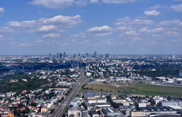 Warszawa, panorama na miasto z lotu ptaka, stolica Polski,  © Albin Marciniak
