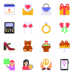 International Women's Day Flat Icons
