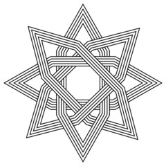 Black lines celtic star vector