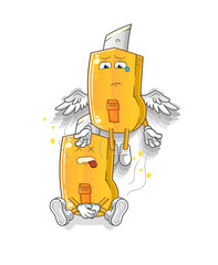 cutter spirit leaves the body mascot. cartoon vector