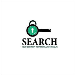 key word icon, vector line illustration internet key  search technology secure logo design