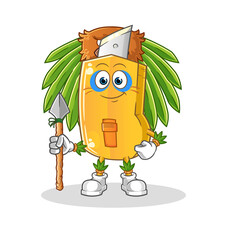 cutter tribal man mascot. cartoon vector