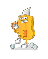 cutter baseball pitcher cartoon. cartoon mascot vector