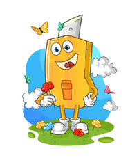 cutter pick flowers in spring. character vector