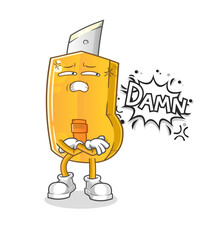 cutter very pissed off illustration. character vector