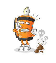 Obraz premium pen with stinky waste illustration. character vector
